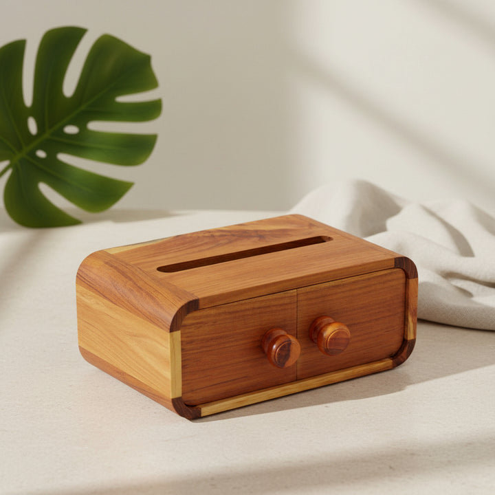 TEAK TISSUE HOLDER