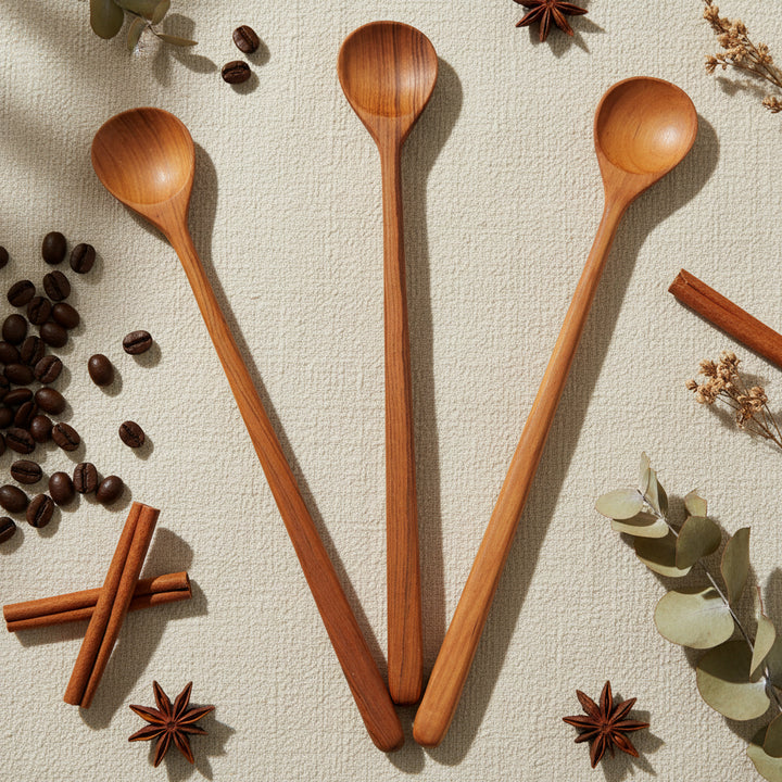 TEAK LONG HANDLE SPOON