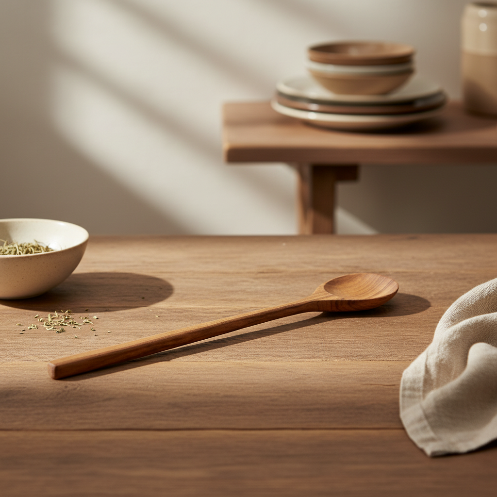 TEAK LONG HANDLE SPOON