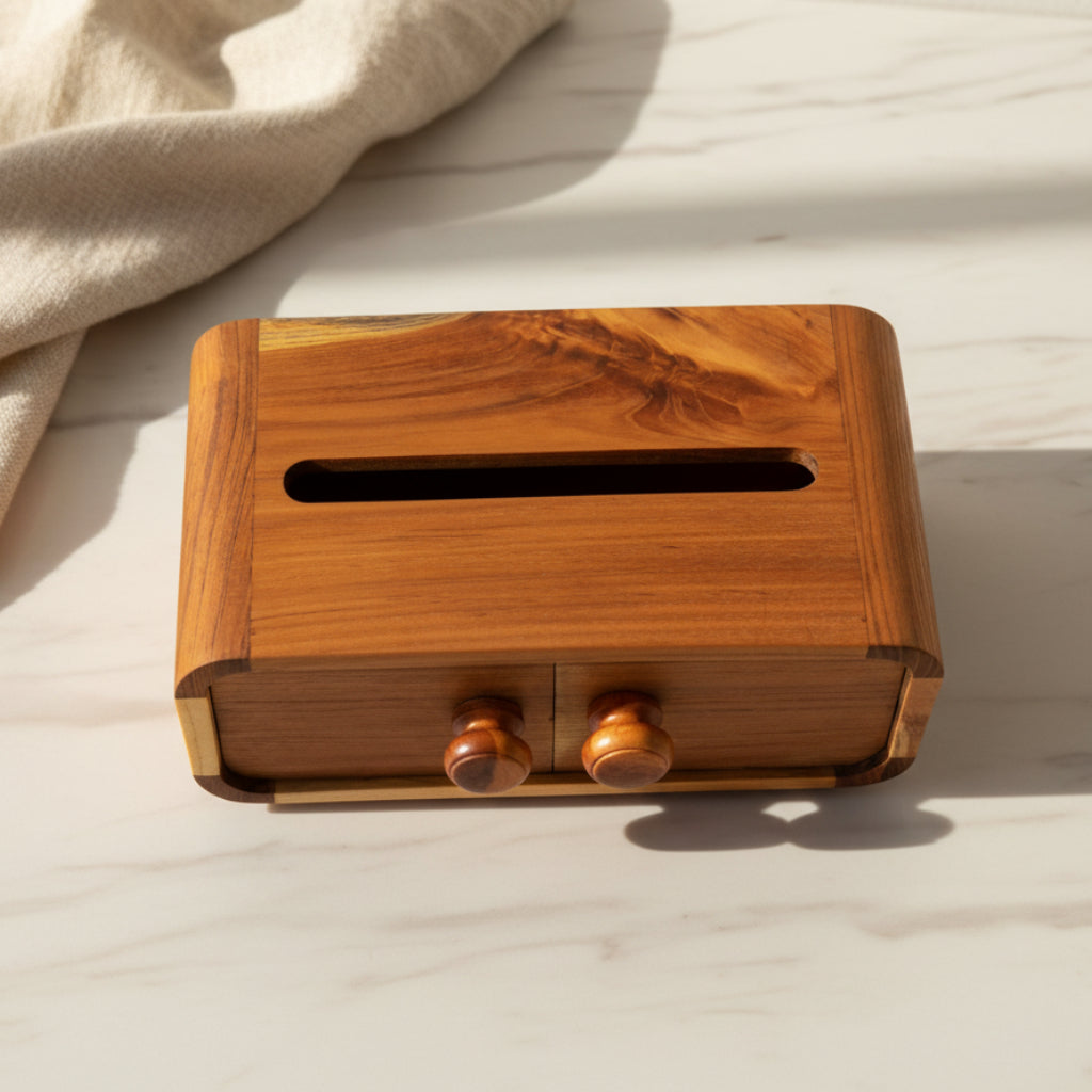 TEAK TISSUE HOLDER
