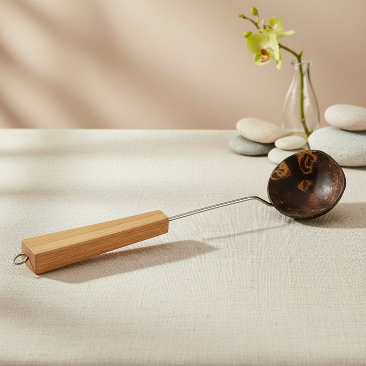 LARGE STEEL SQUARE HANDLE LADLE