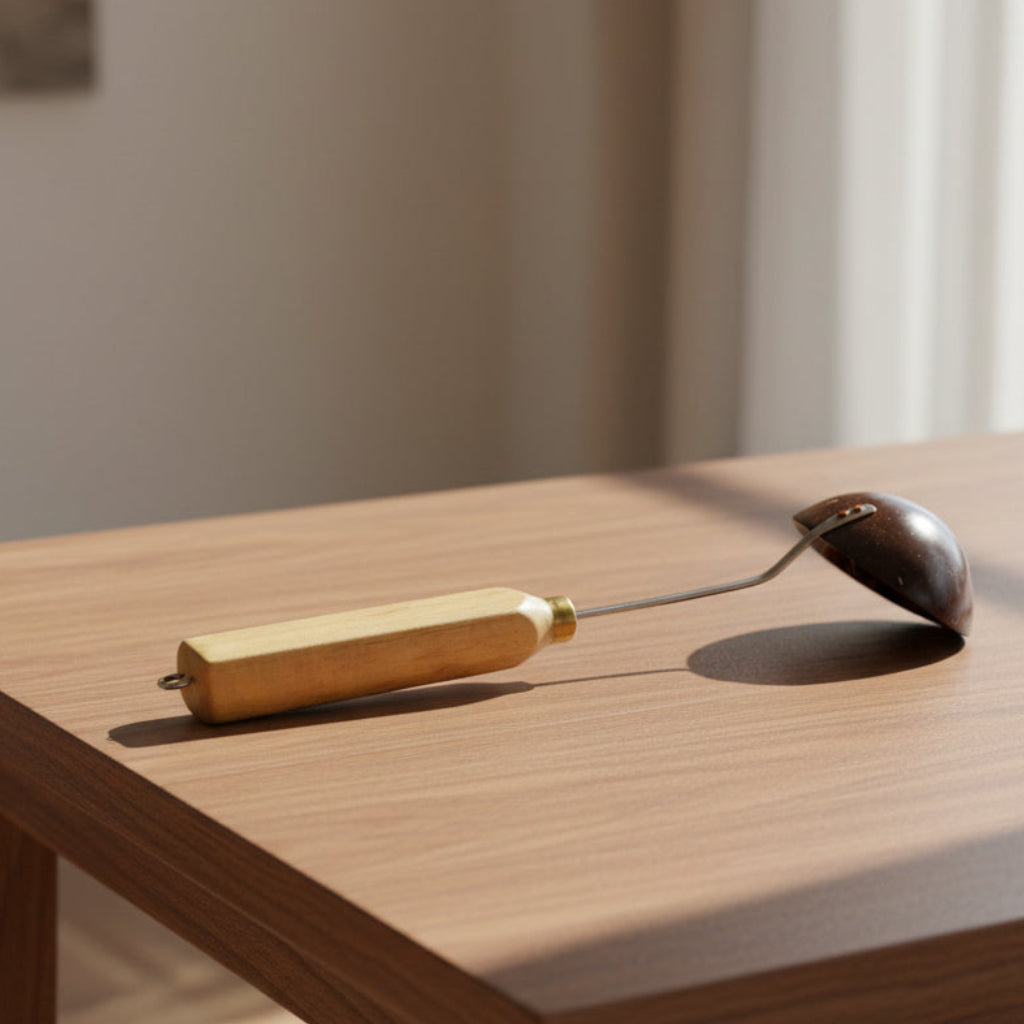 LARGE STEEL SQUARE HANDLE LADLE