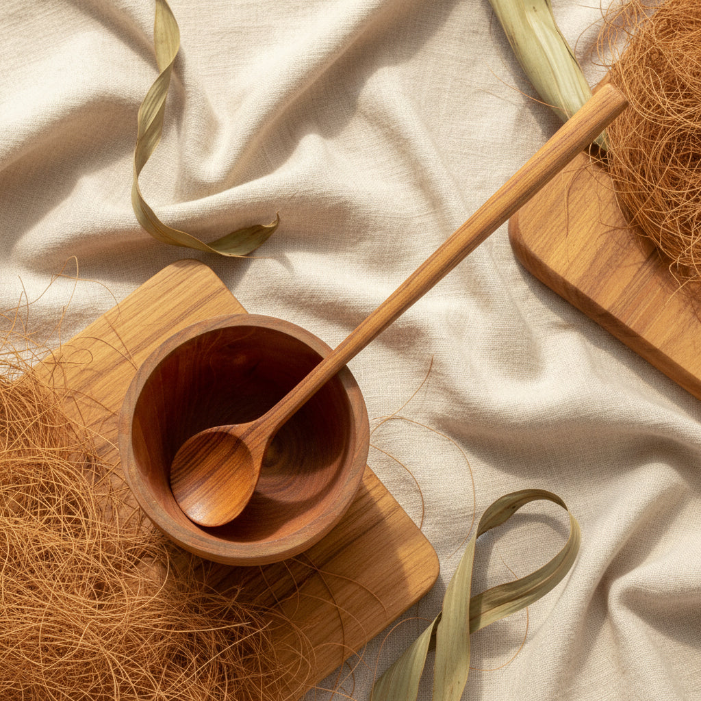TEAK LONG HANDLE SPOON