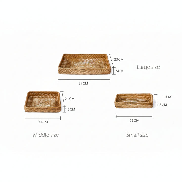 SET OF 3 RATTAN ORGANIZER