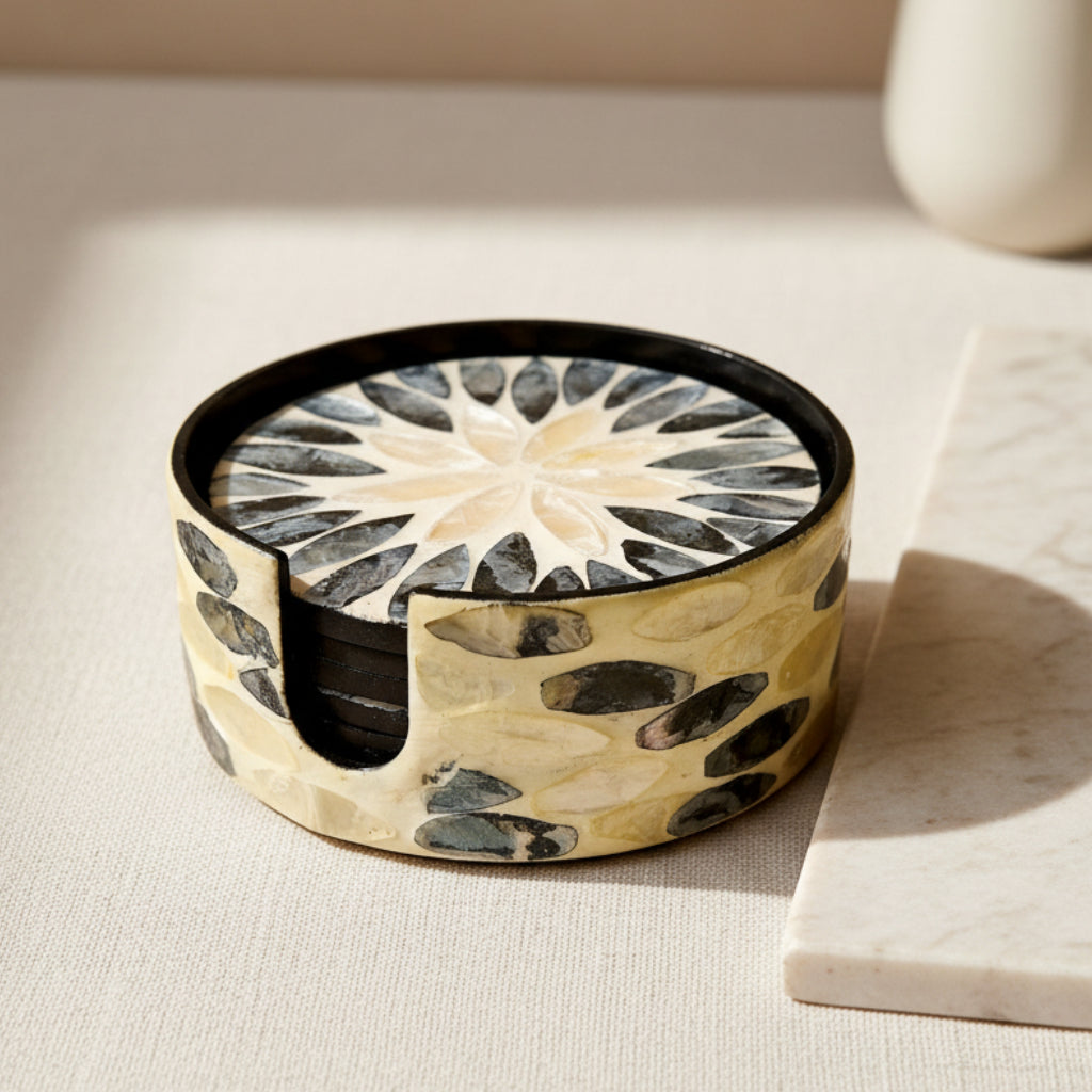 6 PC SEASHELL COASTER SET
