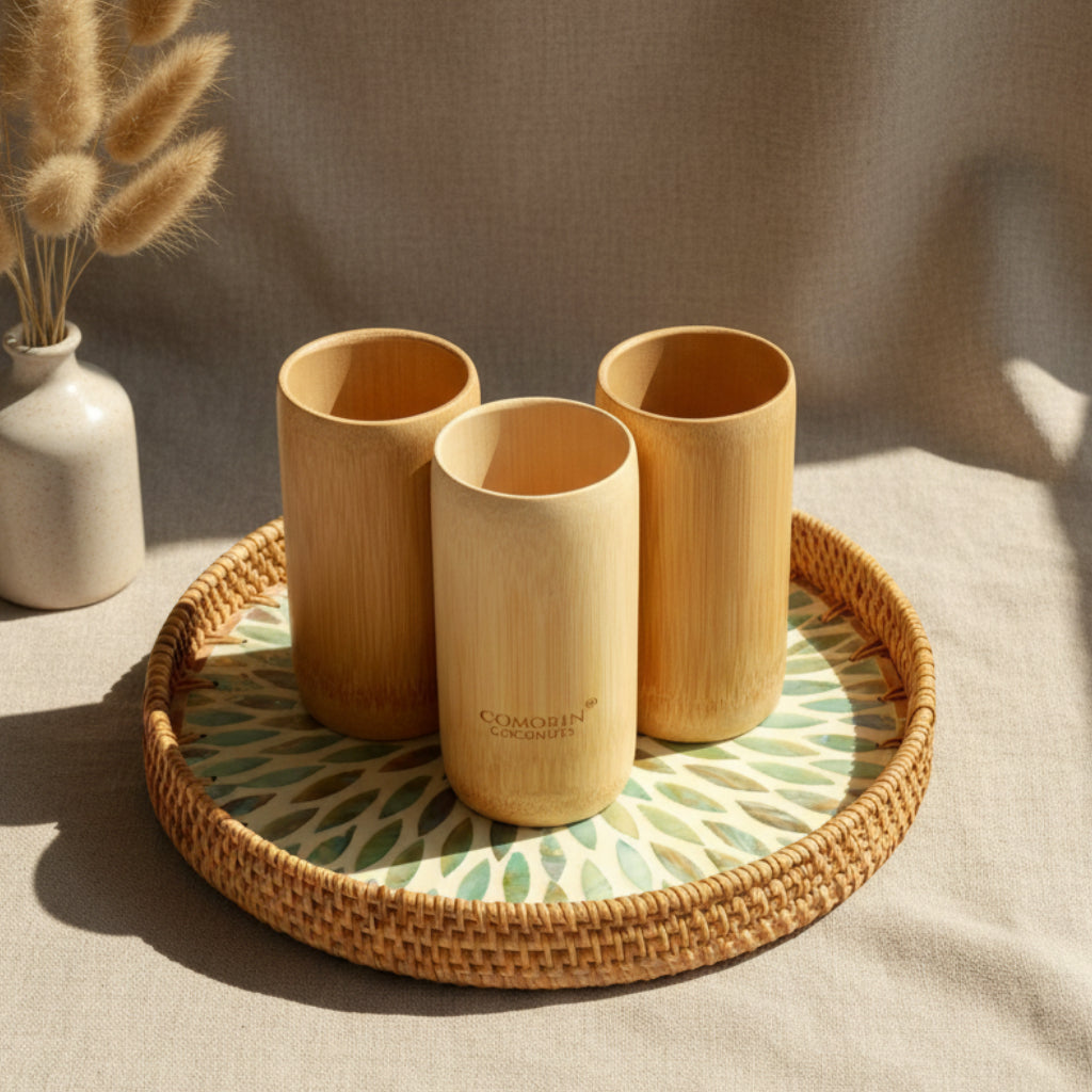 COLOURFUL FLORAL ROUND SEASHELL TRAY