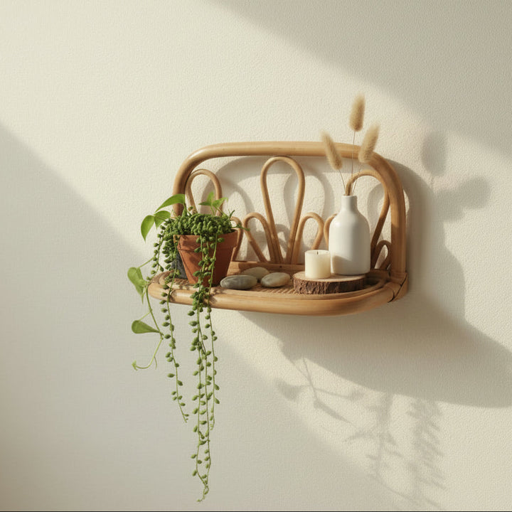 RATTAN WALL HANGING SHELF