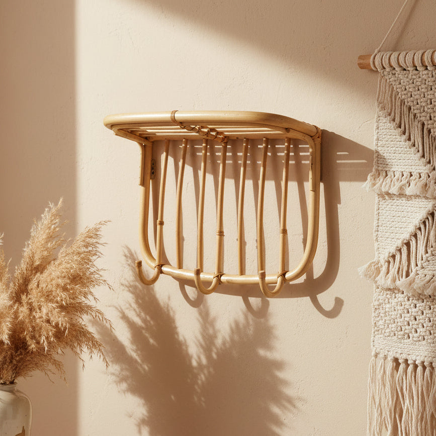 RATTAN WALL HANGING SHELF