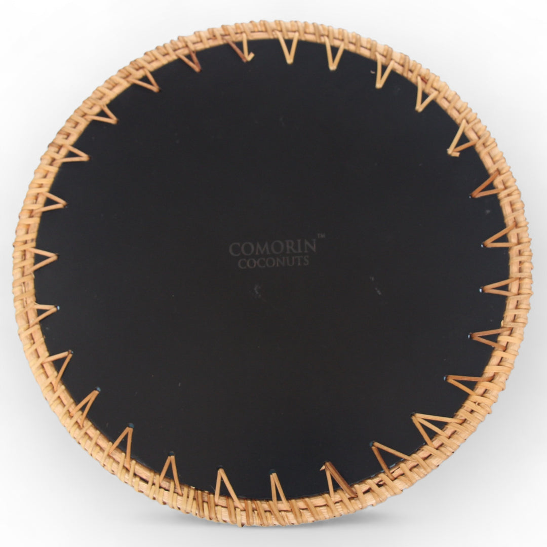 Blue Rainbow Round Seashell Cane Tray