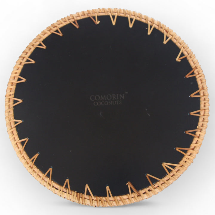 Blue Rainbow Round Seashell Cane Tray