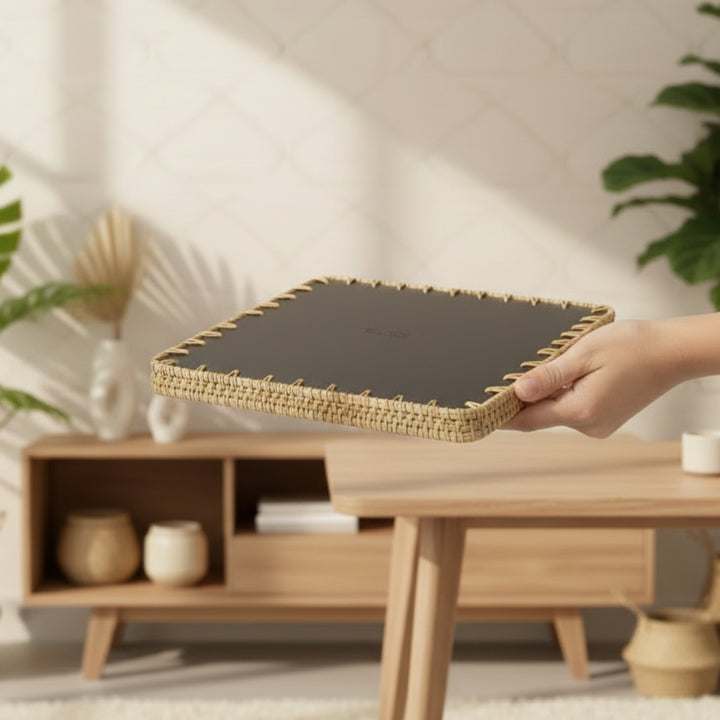 COLOURFUL FLORAL SQUARE SEASHELL TRAY