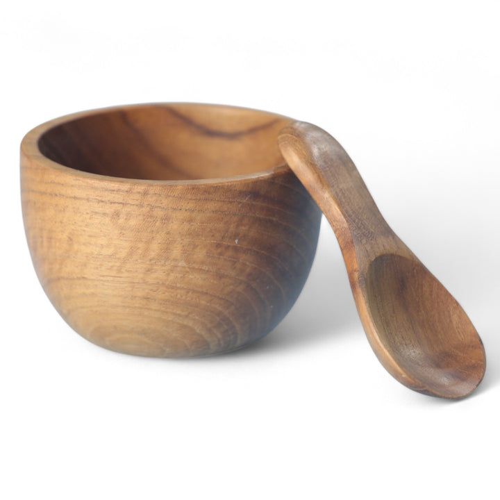 Teak Bowl with Spoon Small