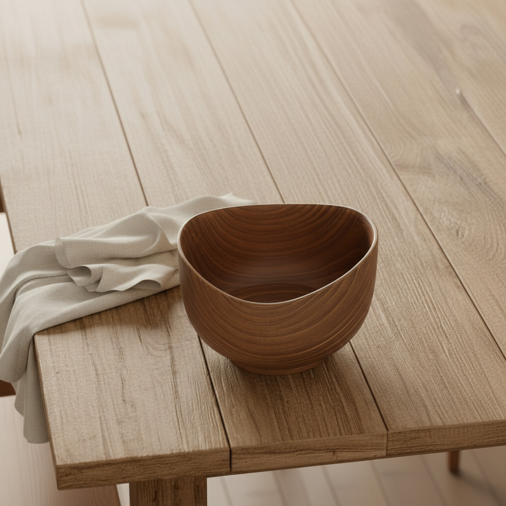 TEAK BOWL WAVY