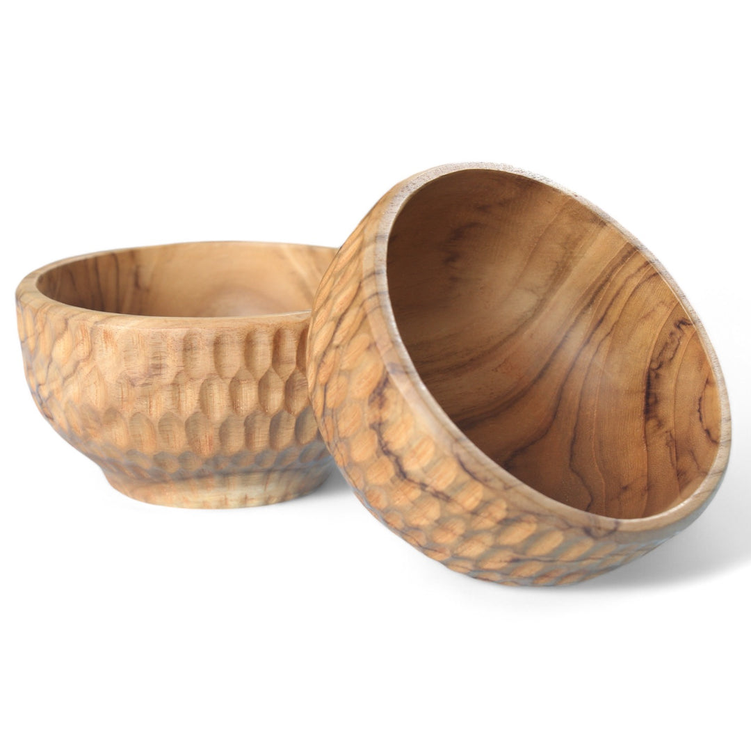 Teak Raindrop Bowl
