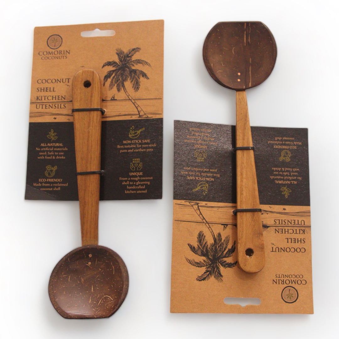 Small Serving Coconut Shell Ladle With Mahogany Wood Handle