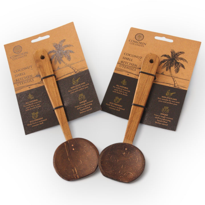 Small Serving Coconut Shell Ladle With Mahogany Wood Handle