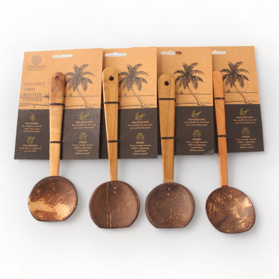 Small Serving Coconut Shell Ladle With Mahogany Wood Handle