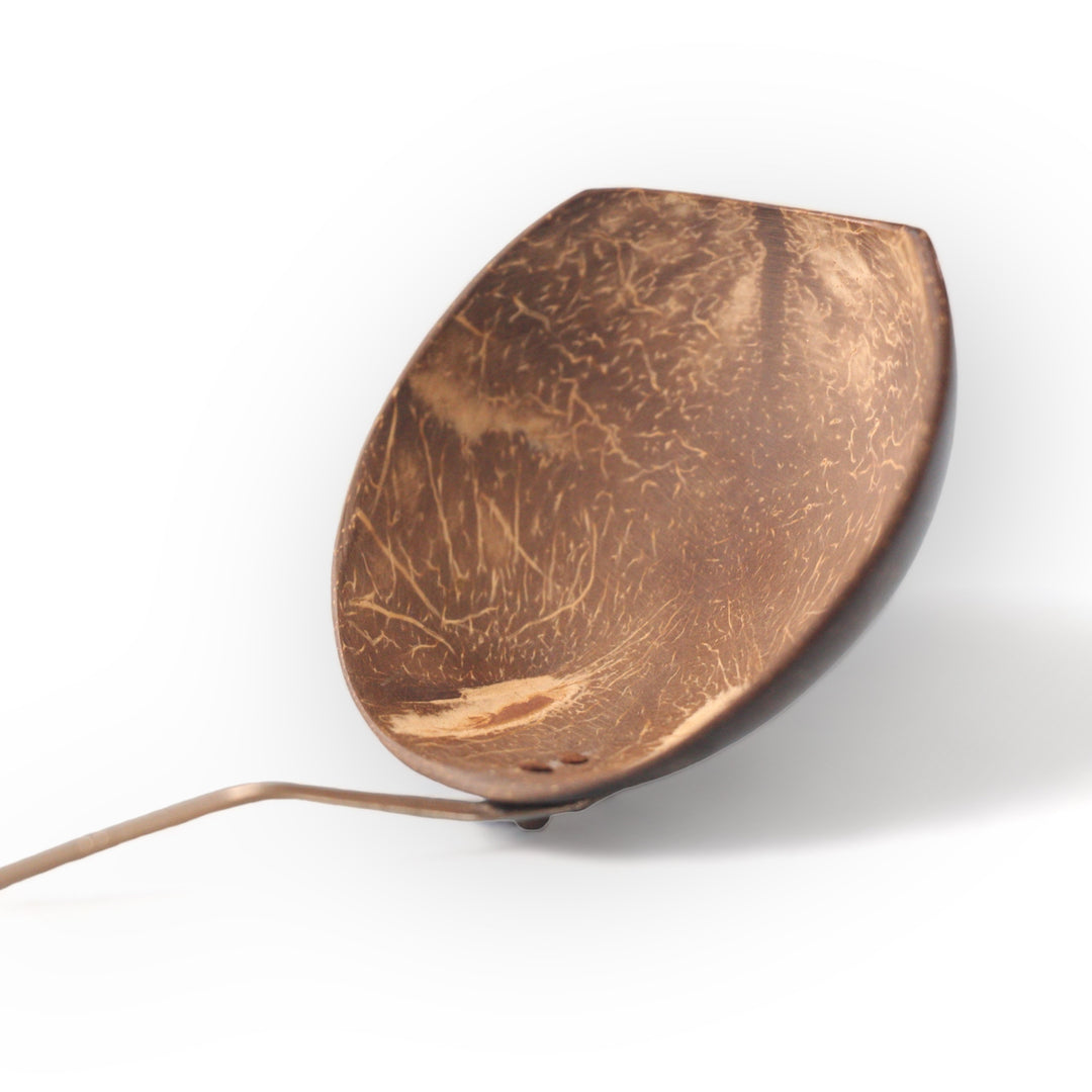 Coconut Shell Cooking Ladle With Stainless Steel Handle