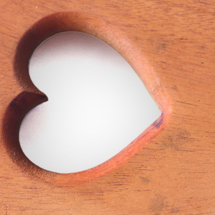 Mahogany Wood Cutting Board with Heart Handle