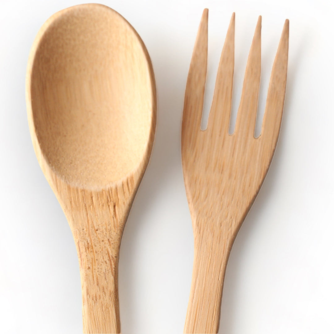 Set of 5 Bamboo Spoon & Fork
