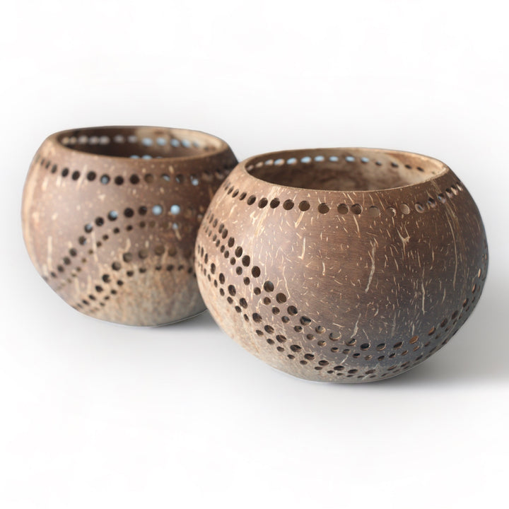 2-Set Double Toned Punchout Tea Light Candle Holders