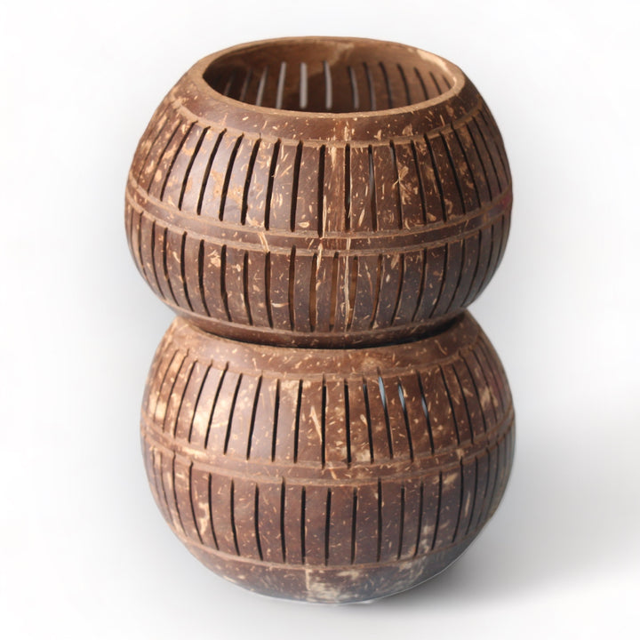 2-Set Striped Tea Light Candle Holders