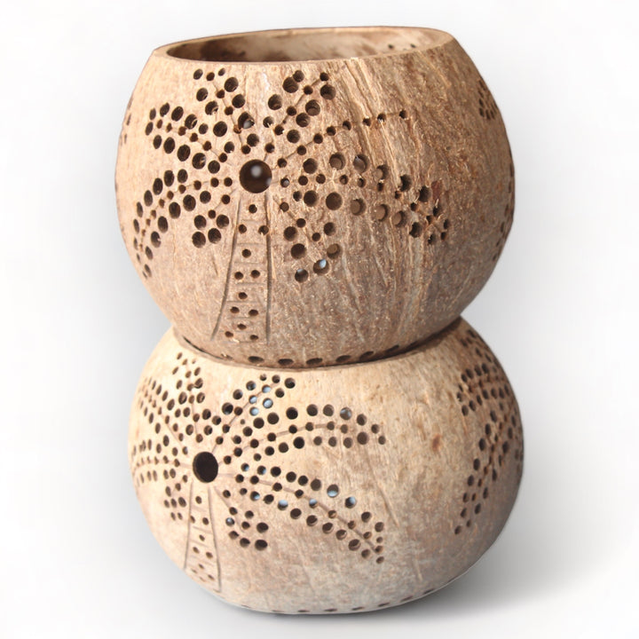 2-Set Coconut Tree Tea Light Candle Holders