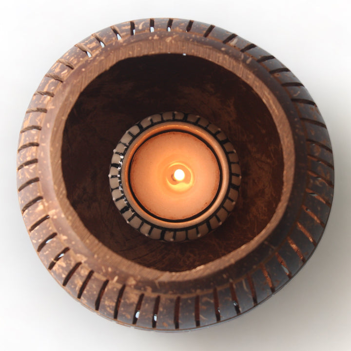 2-Set Striped Tea Light Candle Holders