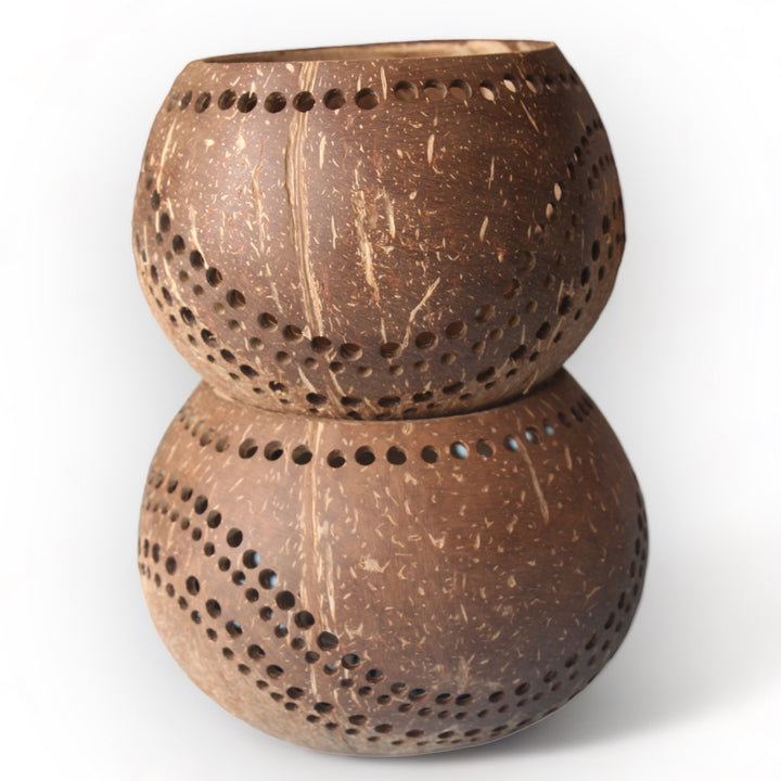 2-Set Double Toned Punchout Tea Light Candle Holders