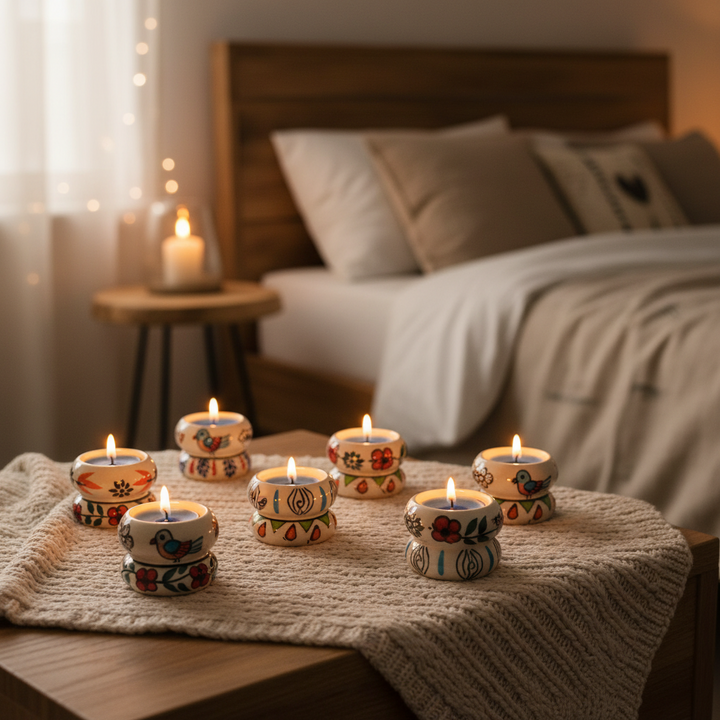 CERAMIC TEALIGHT CANDLE HOLDER (SET OF 6)