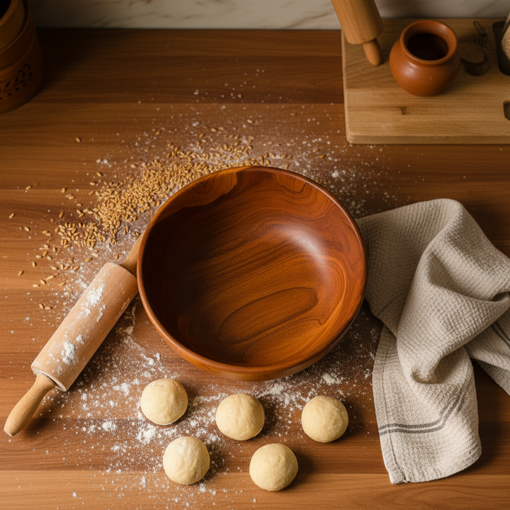 TEAK CHAPATI BOWL