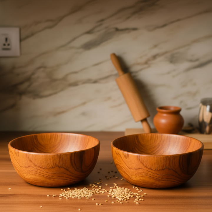 TEAK CHAPATI BOWL