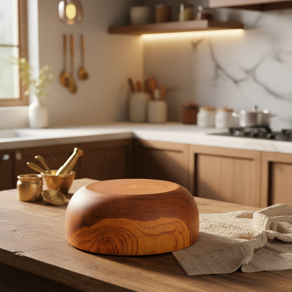 TEAK CHAPATI BOWL