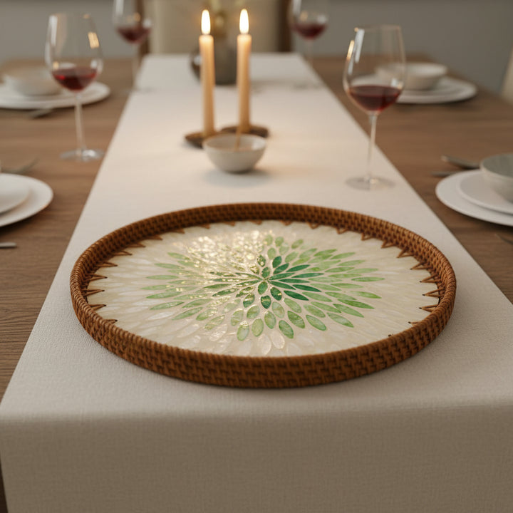 GREEN JASMINE SEASHELL TRAY