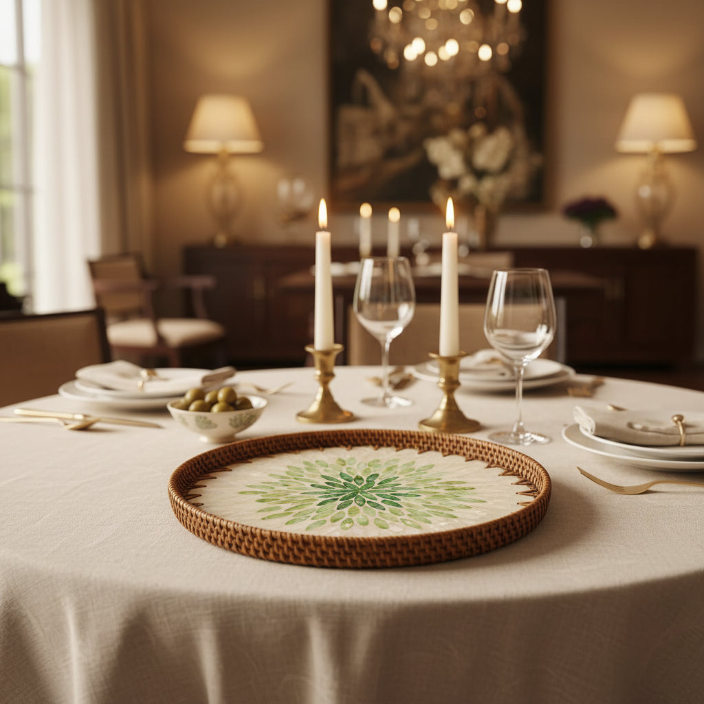 GREEN JASMINE SEASHELL TRAY