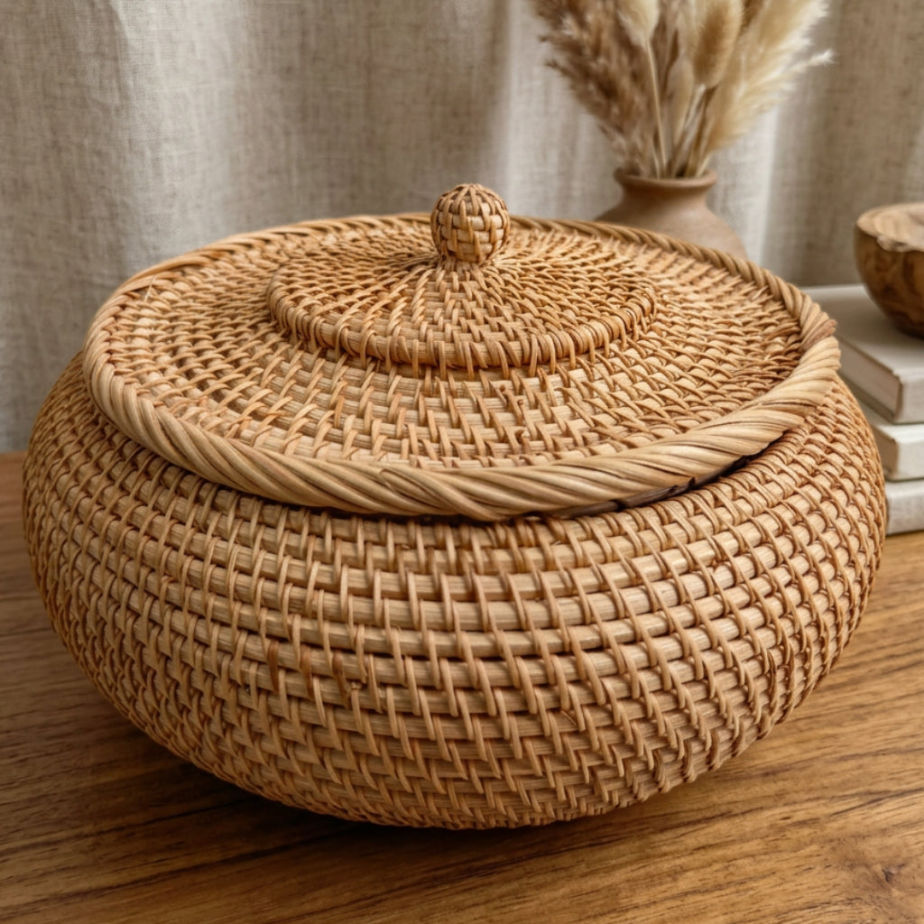 RATTAN STORAGE BASKET