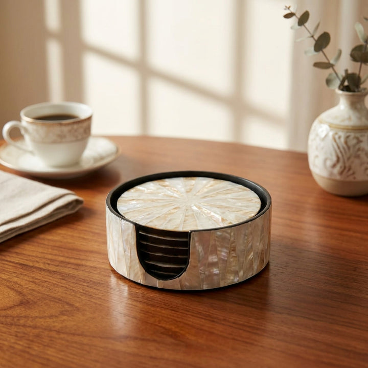 6 PC SEASHELL COASTER SET
