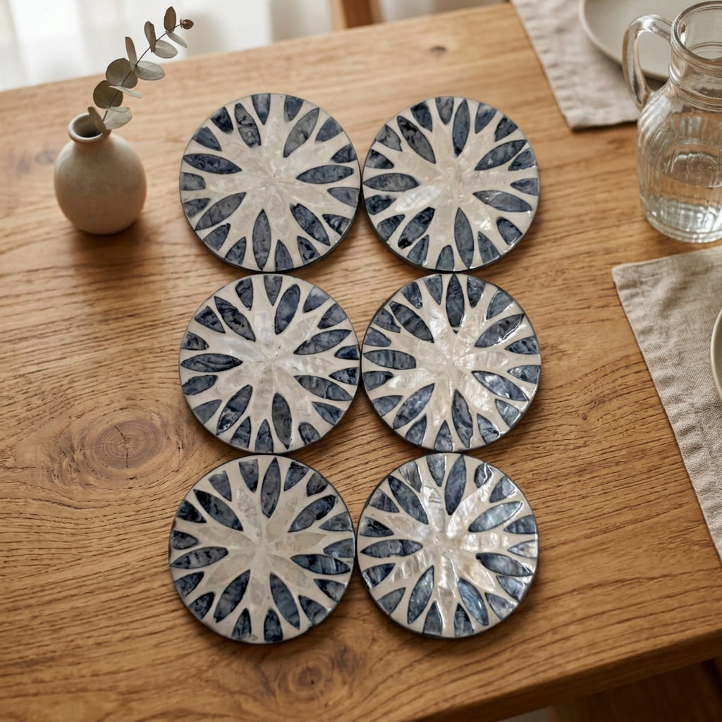 6 PC SEASHELL COASTER SET