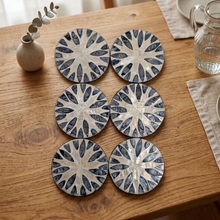 6 PC SEASHELL COASTER SET